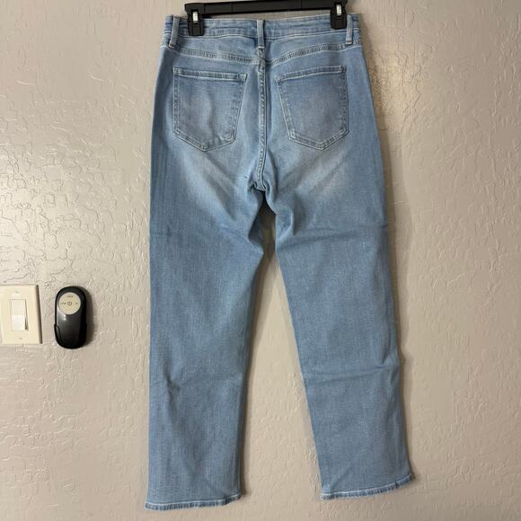 Quince Stretch High Rise Straight Jeans, Frosted Blue, 29/28 - Picture 2 of 7